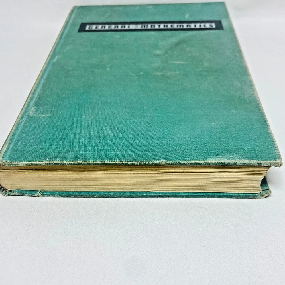 Vintage 1939 A Course in General Mathematics Green Decor‎ Hardcover